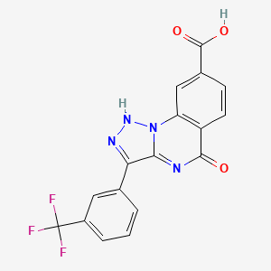 molecular formula C17H9F3N4O3 B2814366 5-Oxo-3-[3-(trifluoromethyl)phenyl]-4,5-dihydro[1,2,3]triazolo[1,5-a]quinazoline-8-carboxylic acid CAS No. 1031956-64-5