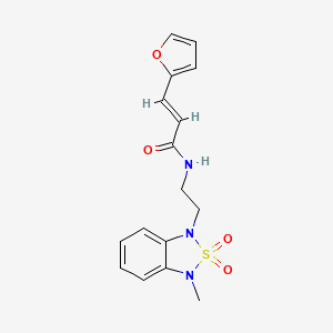 molecular formula C16H17N3O4S B2814371 (E)-3-(呋喃-2-基)-N-(2-(3-甲基-2,2-二氧代苯并[c][1,2,5]噻二唑-1(3H)-基)乙基)丙烯酰胺 CAS No. 2035036-09-8