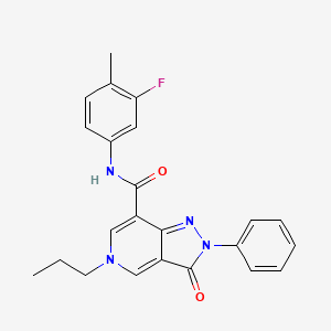 N-(3-fluoro-4-methylphenyl)-3-oxo-2-phenyl-5-propyl-3,5-dihydro-2H-pyrazolo[4,3-c]pyridine-7-carboxamide