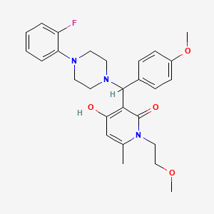 3-((4-(2-fluorophenyl)piperazin-1-yl)(4-methoxyphenyl)methyl)-4-hydroxy-1-(2-methoxyethyl)-6-methylpyridin-2(1H)-one