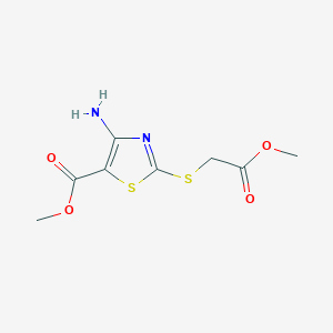 5-Thiazolecarboxylic acid, 4-amino-2-[(2-methoxy-2-oxoethyl)thio]-, methyl ester