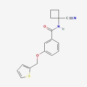 molecular formula C17H16N2O2S B2814403 N-(1-cyanocyclobutyl)-3-[(thiophen-2-yl)methoxy]benzamide CAS No. 1241516-51-7