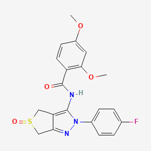 molecular formula C20H18FN3O4S B2814406 N-(2-(4-fluorophenyl)-5-oxido-4,6-dihydro-2H-thieno[3,4-c]pyrazol-3-yl)-2,4-dimethoxybenzamide CAS No. 958703-90-7