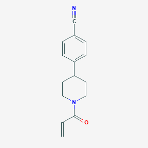 molecular formula C15H16N2O B2814408 4-(1-Prop-2-enoylpiperidin-4-yl)benzonitrile CAS No. 2361640-61-9