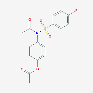molecular formula C16H14FNO5S B281441 4-{Acetyl[(4-fluorophenyl)sulfonyl]amino}phenyl acetate 