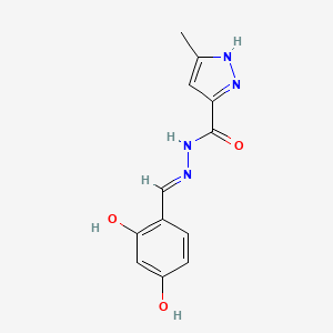 (E)-N'-(2,4-dihydroxybenzylidene)-3-methyl-1H-pyrazole-5-carbohydrazide