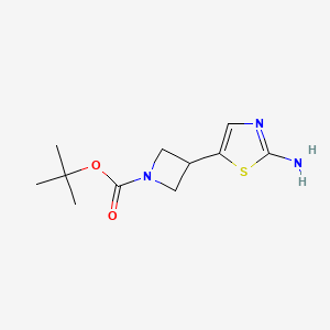 molecular formula C11H17N3O2S B2814423 Tert-butyl 3-(2-amino-1,3-thiazol-5-yl)azetidine-1-carboxylate CAS No. 2418716-36-4