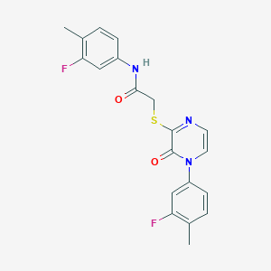 N-(3-fluoro-4-methylphenyl)-2-((4-(3-fluoro-4-methylphenyl)-3-oxo-3,4-dihydropyrazin-2-yl)thio)acetamide