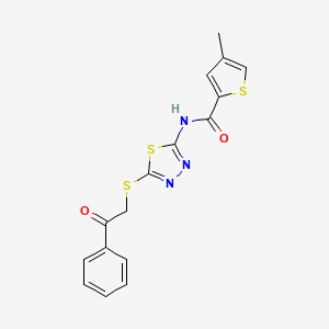 4-methyl-N-(5-((2-oxo-2-phenylethyl)thio)-1,3,4-thiadiazol-2-yl)thiophene-2-carboxamide