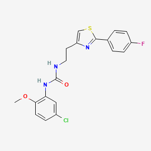 molecular formula C19H17ClFN3O2S B2814432 1-(5-Chloro-2-methoxyphenyl)-3-(2-(2-(4-fluorophenyl)thiazol-4-yl)ethyl)urea CAS No. 1208385-54-9