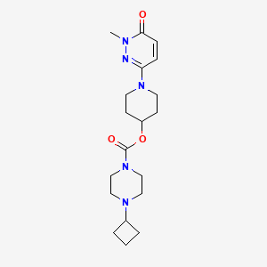 molecular formula C19H29N5O3 B2814439 1-(1-Methyl-6-oxo-1,6-dihydropyridazin-3-yl)piperidin-4-yl 4-cyclobutylpiperazine-1-carboxylate CAS No. 1542135-76-1