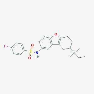 molecular formula C23H26FNO3S B281444 4-fluoro-N-(8-tert-pentyl-6,7,8,9-tetrahydrodibenzo[b,d]furan-2-yl)benzenesulfonamide 