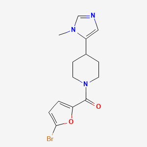 molecular formula C14H16BrN3O2 B2814453 (5-Bromofuran-2-yl)-[4-(3-methylimidazol-4-yl)piperidin-1-yl]methanone CAS No. 2309707-97-7