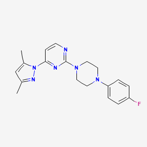 molecular formula C19H21FN6 B2814458 4-(3,5-dimethyl-1H-pyrazol-1-yl)-2-(4-(4-fluorophenyl)piperazin-1-yl)pyrimidine CAS No. 1251605-85-2