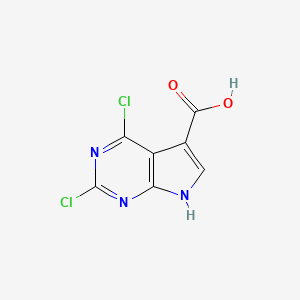 molecular formula C7H3Cl2N3O2 B2814466 2,4-二氯-7H-吡咯并[2,3-d]嘧啶-5-羧酸 CAS No. 1638768-02-1