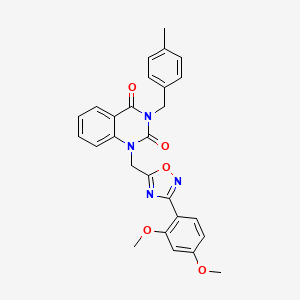 molecular formula C27H24N4O5 B2814468 1-((3-(2,4-dimethoxyphenyl)-1,2,4-oxadiazol-5-yl)methyl)-3-(4-methylbenzyl)quinazoline-2,4(1H,3H)-dione CAS No. 1207047-14-0