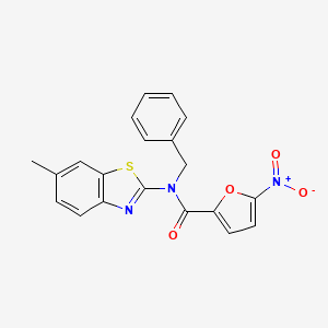 molecular formula C20H15N3O4S B2814470 N-苄基-N-(6-甲基苯并[1,2-d]噻唑-2-基)-5-硝基呋喃-2-甲酰胺 CAS No. 899963-78-1