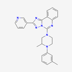 molecular formula C26H25N7 B2814476 5-[3-Methyl-4-(3-methylphenyl)piperazin-1-yl]-2-pyridin-3-yl[1,2,4]triazolo[1,5-c]quinazoline CAS No. 902910-15-0