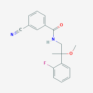 molecular formula C18H17FN2O2 B2814477 3-cyano-N-(2-(2-fluorophenyl)-2-methoxypropyl)benzamide CAS No. 1797558-40-7