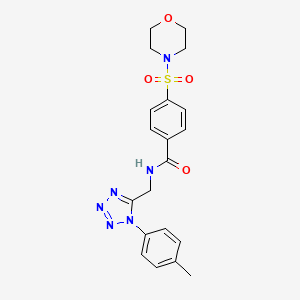 molecular formula C20H22N6O4S B2814480 4-(morpholinosulfonyl)-N-((1-(p-tolyl)-1H-tetrazol-5-yl)methyl)benzamide CAS No. 921166-10-1