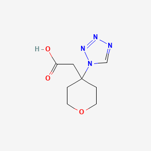 molecular formula C8H12N4O3 B2814481 2-[4-(1H-1,2,3,4-四氮唑-1-基)氧杂-4-基]乙酸 CAS No. 1989659-14-4