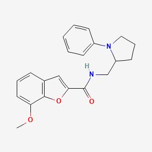 7-methoxy-N-[(1-phenylpyrrolidin-2-yl)methyl]-1-benzofuran-2-carboxamide