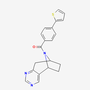 molecular formula C20H17N3OS B2814488 ((5R,8S)-6,7,8,9-tetrahydro-5H-5,8-epiminocyclohepta[d]pyrimidin-10-yl)(4-(thiophen-2-yl)phenyl)methanone CAS No. 2058502-57-9