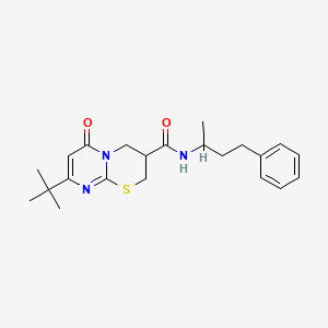molecular formula C22H29N3O2S B2814491 8-(叔丁基)-6-氧代-N-(4-苯基丁-2-基)-2,3,4,6-四氢嘧啶并[2,1-b][1,3]噻嗪-3-甲酰胺 CAS No. 1421482-56-5