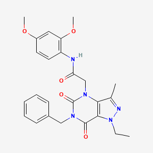 2-(6-benzyl-1-ethyl-3-methyl-5,7-dioxo-1,5,6,7-tetrahydro-4H-pyrazolo[4,3-d]pyrimidin-4-yl)-N-(2,4-dimethoxyphenyl)acetamide