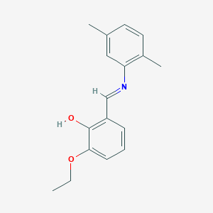 molecular formula C17H19NO2 B2814495 2-{(E)-[(2,5-二甲基苯基)亚胺]甲基}-6-乙氧基苯酚 CAS No. 1232823-84-5