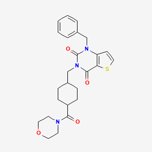 1-benzyl-3-((4-(morpholine-4-carbonyl)cyclohexyl)methyl)thieno[3,2-d]pyrimidine-2,4(1H,3H)-dione