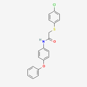 molecular formula C20H16ClNO2S B2814501 2-[(4-chlorophenyl)sulfanyl]-N-(4-phenoxyphenyl)acetamide CAS No. 882079-36-9