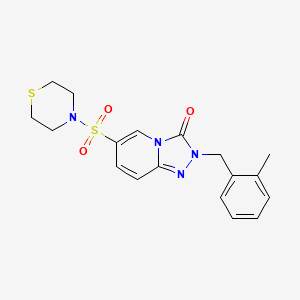 molecular formula C18H20N4O3S2 B2814502 2-(2-methylbenzyl)-6-(thiomorpholinosulfonyl)-[1,2,4]triazolo[4,3-a]pyridin-3(2H)-one CAS No. 1251545-39-7