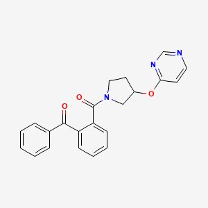 molecular formula C22H19N3O3 B2814506 (2-Benzoylphenyl)(3-(pyrimidin-4-yloxy)pyrrolidin-1-yl)methanone CAS No. 2034390-63-9