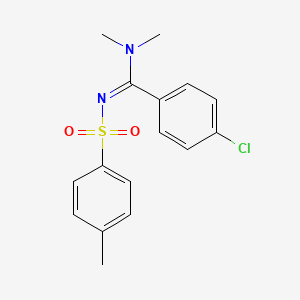 molecular formula C16H17ClN2O2S B2814510 (E)-4-chloro-N,N-dimethyl-N'-tosylbenzimidamide CAS No. 1086269-39-7