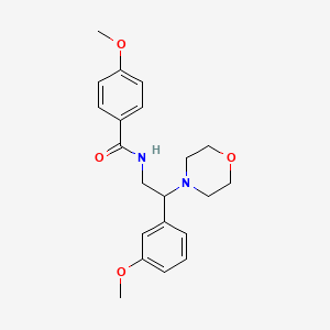 molecular formula C21H26N2O4 B2814512 4-methoxy-N-(2-(3-methoxyphenyl)-2-morpholinoethyl)benzamide CAS No. 941940-36-9