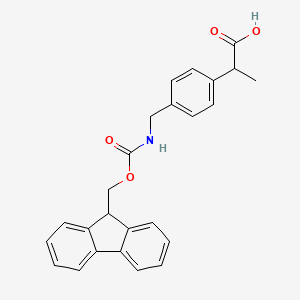 molecular formula C25H23NO4 B2814514 2-[4-[(9H-Fluoren-9-ylmethoxycarbonylamino)methyl]phenyl]propanoic acid CAS No. 2241142-26-5