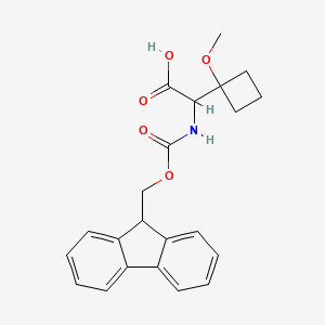 molecular formula C22H23NO5 B2814520 2-({[(9H-fluoren-9-yl)methoxy]carbonyl}amino)-2-(1-methoxycyclobutyl)acetic acid CAS No. 2094133-60-3