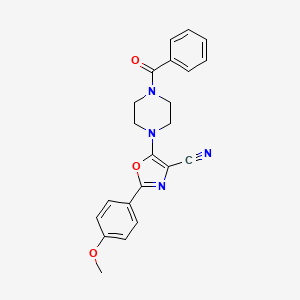 2-(4-Methoxyphenyl)-5-[4-(phenylcarbonyl)piperazin-1-yl]-1,3-oxazole-4-carbonitrile