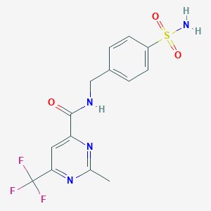 2-Methyl-N-[(4-sulfamoylphenyl)methyl]-6-(trifluoromethyl)pyrimidine-4-carboxamide