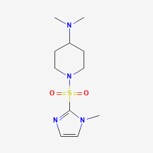 molecular formula C11H20N4O2S B2814534 N,N-dimethyl-1-((1-methyl-1H-imidazol-2-yl)sulfonyl)piperidin-4-amine CAS No. 2189434-59-9