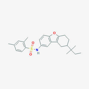 molecular formula C25H31NO3S B281454 2,4-dimethyl-N-(8-tert-pentyl-6,7,8,9-tetrahydrodibenzo[b,d]furan-2-yl)benzenesulfonamide 