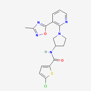 molecular formula C17H16ClN5O2S B2814541 5-氯-N-{1-[3-(3-甲基-1,2,4-噁二唑-5-基)吡啶-2-基]吡咯烷-3-基}噻吩-2-甲酰胺 CAS No. 1421583-42-7