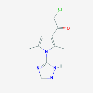 molecular formula C10H11ClN4O B2814547 2-chloro-1-[2,5-dimethyl-1-(1H-1,2,4-triazol-5-yl)-1H-pyrrol-3-yl]ethanone CAS No. 784171-52-4