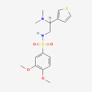 molecular formula C16H22N2O4S2 B2814550 N-(2-(二甲胺基)-2-(噻吩-3-基)乙基)-3,4-二甲氧基苯磺酰胺 CAS No. 946201-62-3