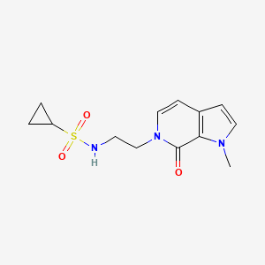 molecular formula C13H17N3O3S B2814553 N-(2-(1-甲基-7-氧代-1H-吡咯并[2,3-c]吡啶-6(7H)-基)乙基)环丙烷磺酰胺 CAS No. 2034304-59-9