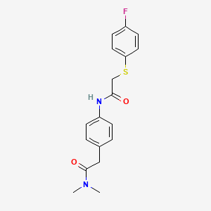 2-(4-(2-((4-fluorophenyl)thio)acetamido)phenyl)-N,N-dimethylacetamide