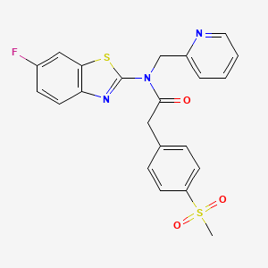 N-(6-fluorobenzo[d]thiazol-2-yl)-2-(4-(methylsulfonyl)phenyl)-N-(pyridin-2-ylmethyl)acetamide
