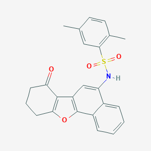 molecular formula C24H21NO4S B281458 2,5-dimethyl-N-{12-oxo-17-oxatetracyclo[8.7.0.0^{2,7}.0^{11,16}]heptadeca-1,3,5,7,9,11(16)-hexaen-8-yl}benzene-1-sulfonamide 