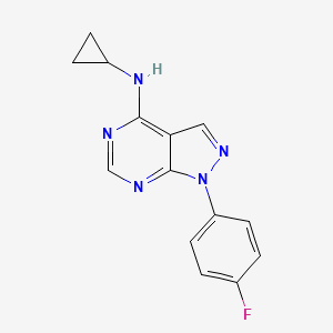 molecular formula C14H12FN5 B2814583 N-cyclopropyl-1-(4-fluorophenyl)-1H-pyrazolo[3,4-d]pyrimidin-4-amine CAS No. 1105221-13-3